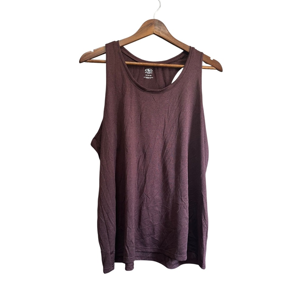 Athletic Works Women's Tank Top XL (16-18) Burgundy Heather‎ Sleeveless Gym
